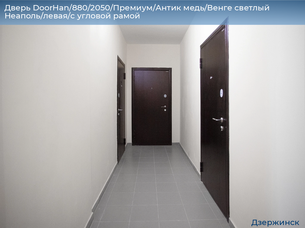 Дверь DoorHan/880/2050/Премиум/Антик медь/Венге светлый Неаполь/левая/с угловой рамой, dzerzhinsk.doorhan.ru